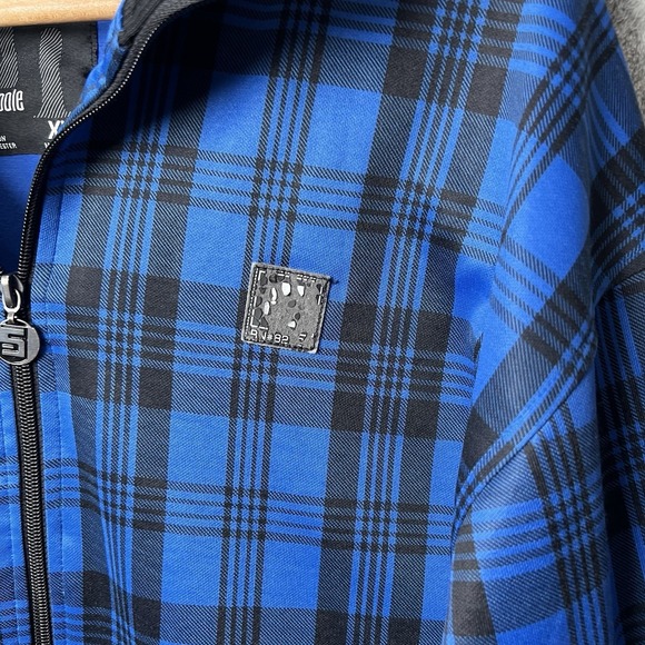 Vintage SOUTHPOLE RN82628 Blue Plaid Track Jacket Zip Up Adult 2XL Y2K Hip Hop - Picture 3 of 8